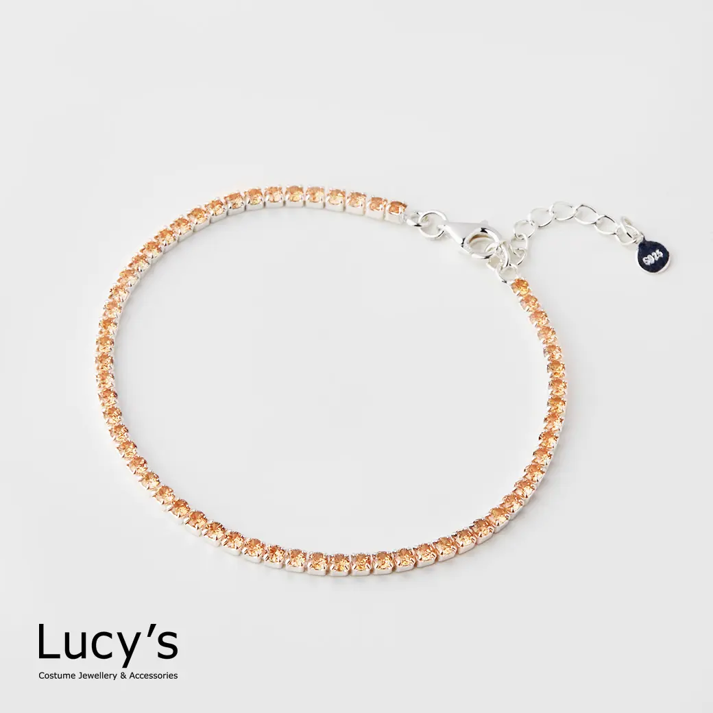 Lucy's 彩虹手鍊｜925純銀 遠離負能量 (銀橘) (117223)