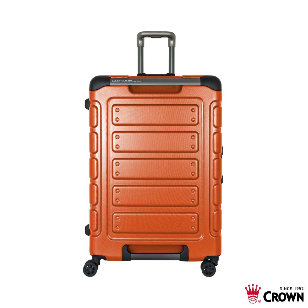 【CROWN】日本同步款 30吋行李箱/ 獨特箱面手把悍馬箱/ 閃橘色