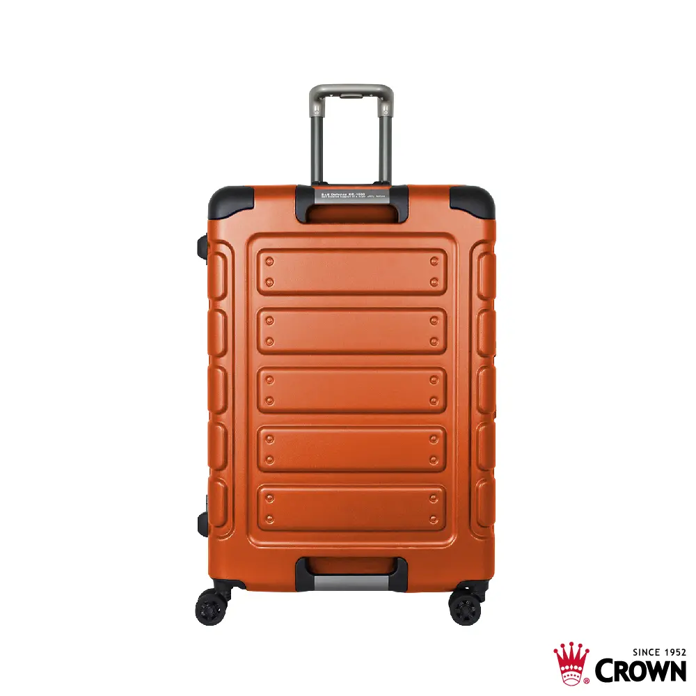 【CROWN】日本同步款 27吋行李箱/ 獨特箱面手把悍馬箱/ 閃橘色