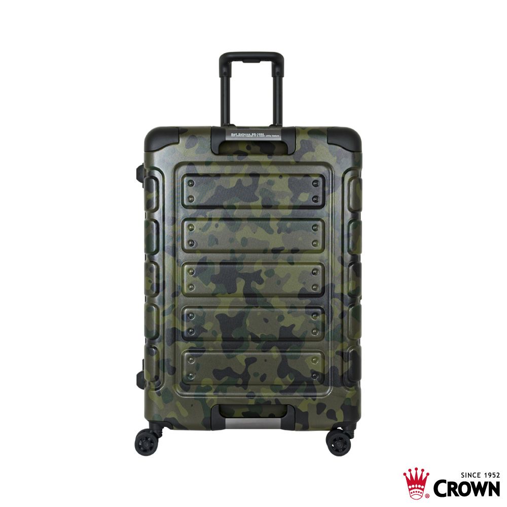 【CROWN】日本同步款 27吋行李箱/ 獨特箱面手把悍馬箱/ 綠色迷彩