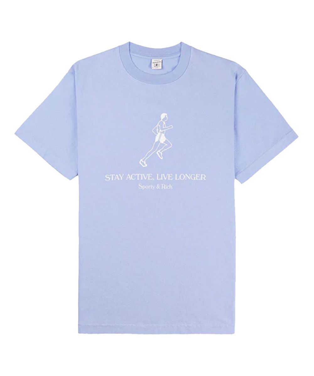 Sporty&Rich 人型圖案淺藍短袖TEE_女裝/XS