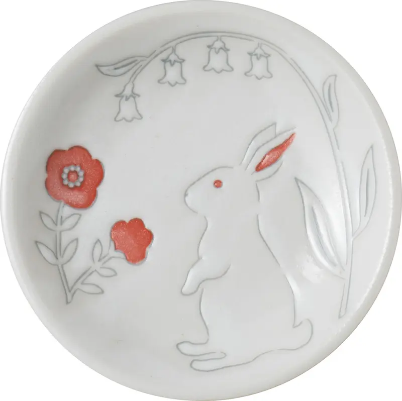 小倉陶器 Flower Fragrant Garden 小盤/ Rabbit