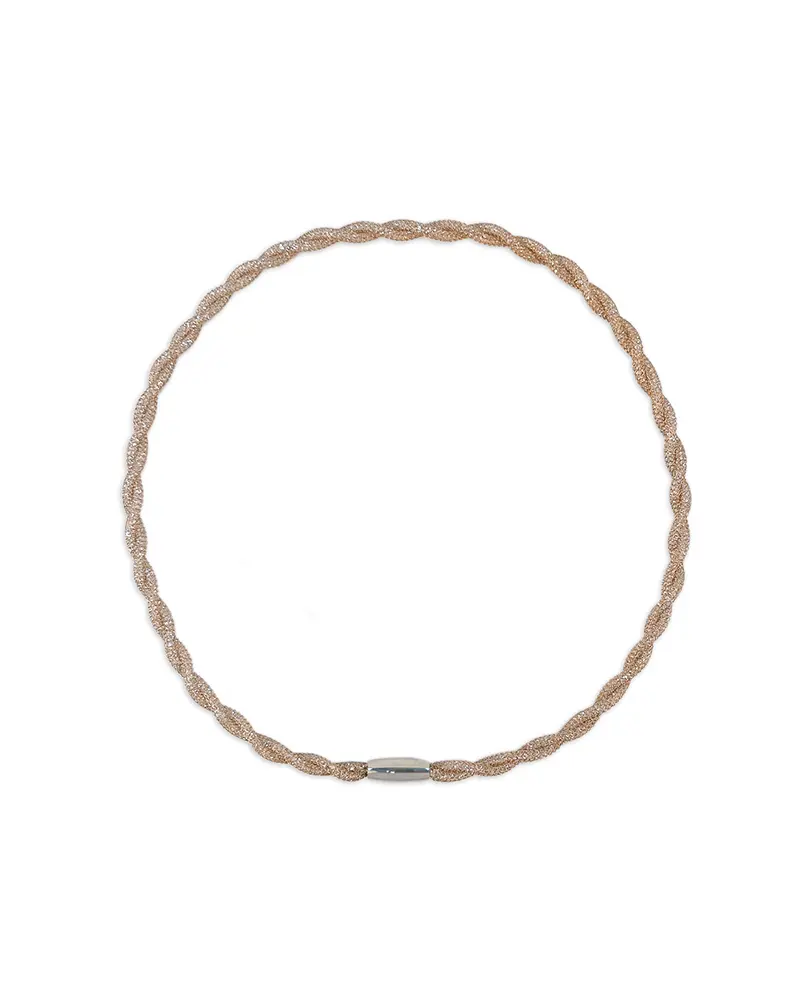 【ARTE WHITE】Stainless Steel Jewelry - 璀璨交織絲網項鍊(玫瑰金)