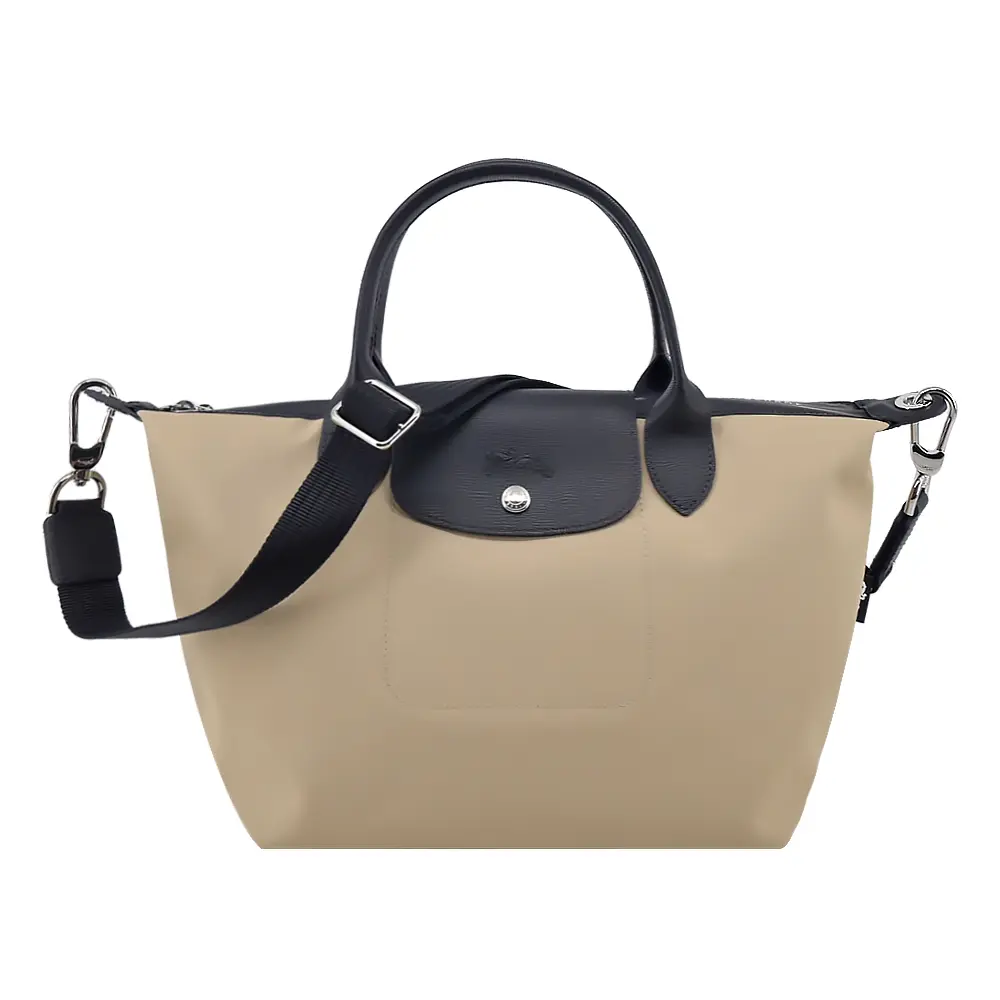 LONGCHAMP LE PLIAGE ENERGY系列再生尼龍短把手提/斜背兩用包(小/土褐)/平行輸入