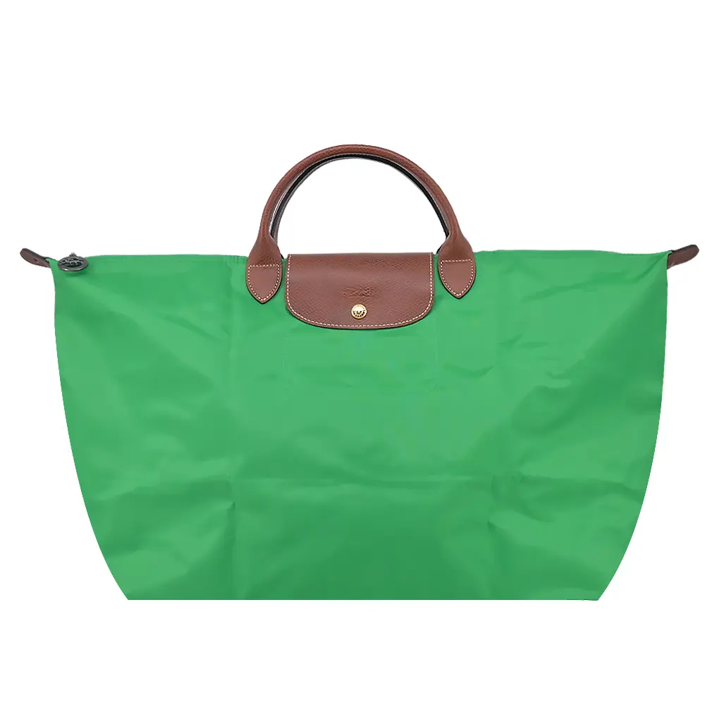 LONGCHAMP LE PLIAGE系列短把再生尼龍摺疊水餃旅行袋(小/草綠)/平行輸入