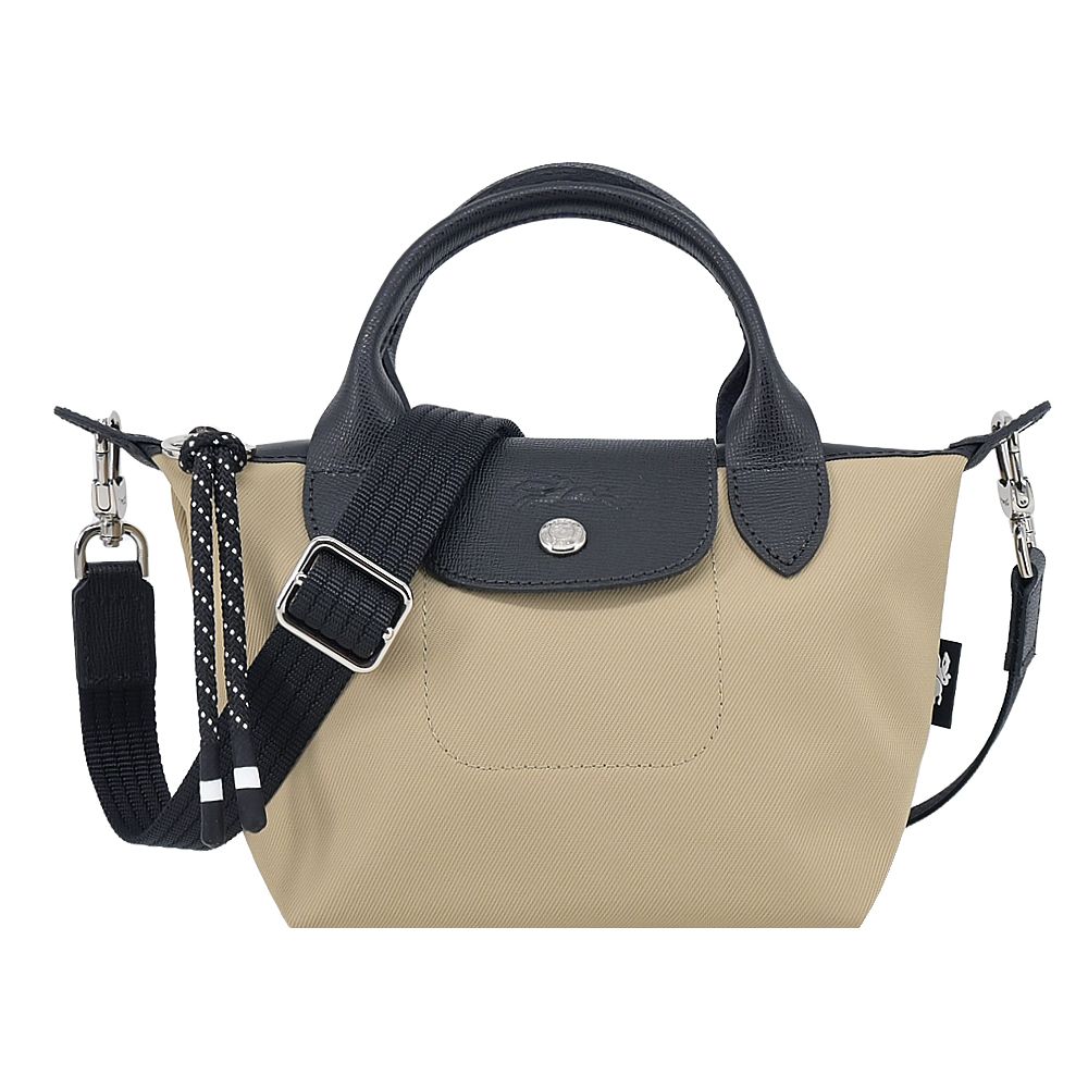 LONGCHAMP LE PLIAGE ENERGY系列再生尼龍短把手提/斜背兩用包(迷你/土褐)/平行輸入