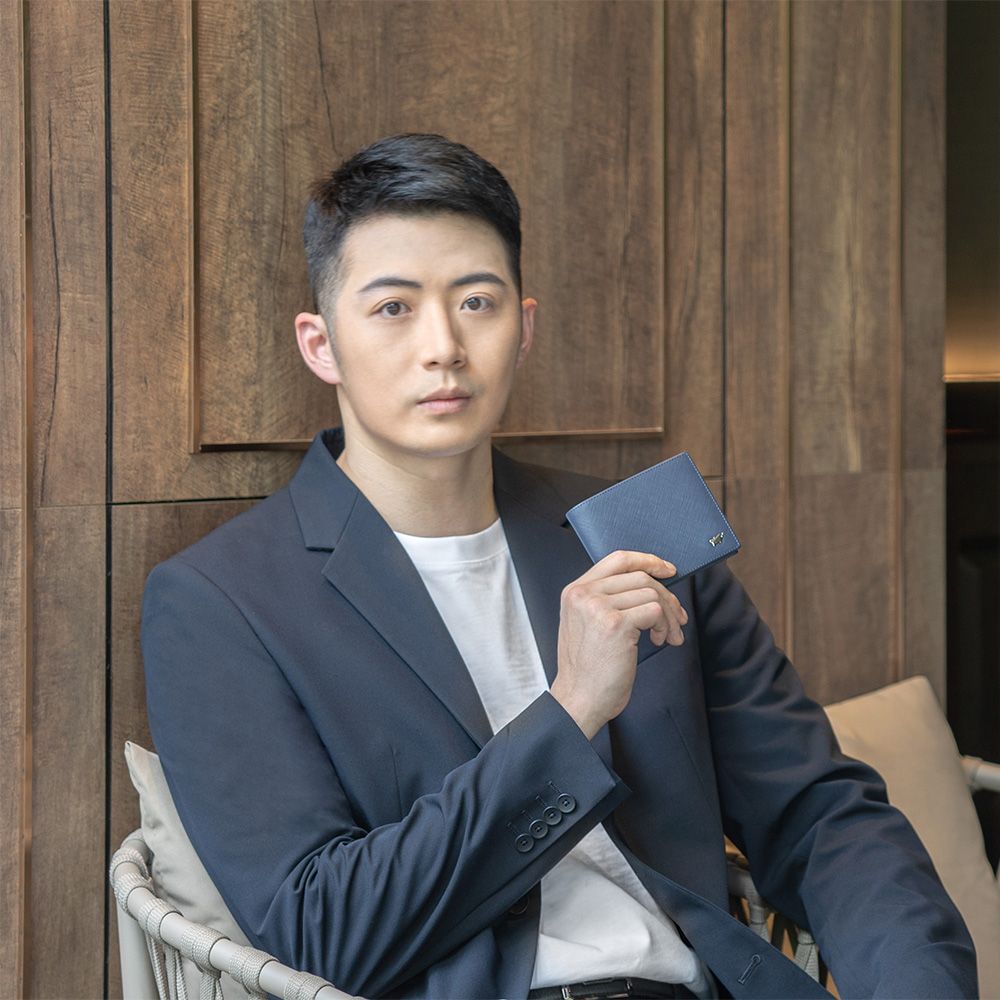 【BRAUN BUFFEL 德國小金牛】台灣總代理 尚恩A 8卡男夾-藍色/BF354-313-NY