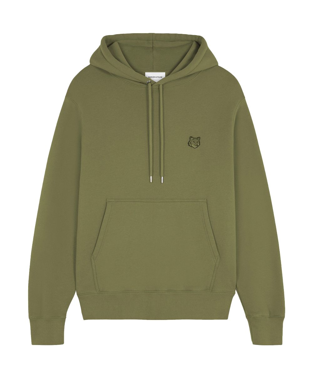 MAISON KITSUNÉ 鬣蜥绿變化狐狸頭LOGO舒適連帽衛衣_男/中性/ L