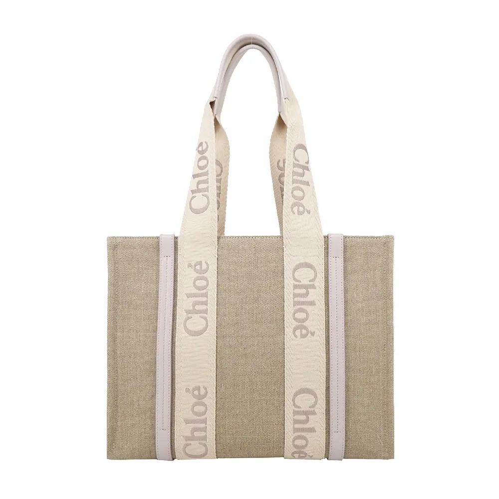 Chloe Woody tote bag帆布托特包(中號/淺灰)/平行輸入