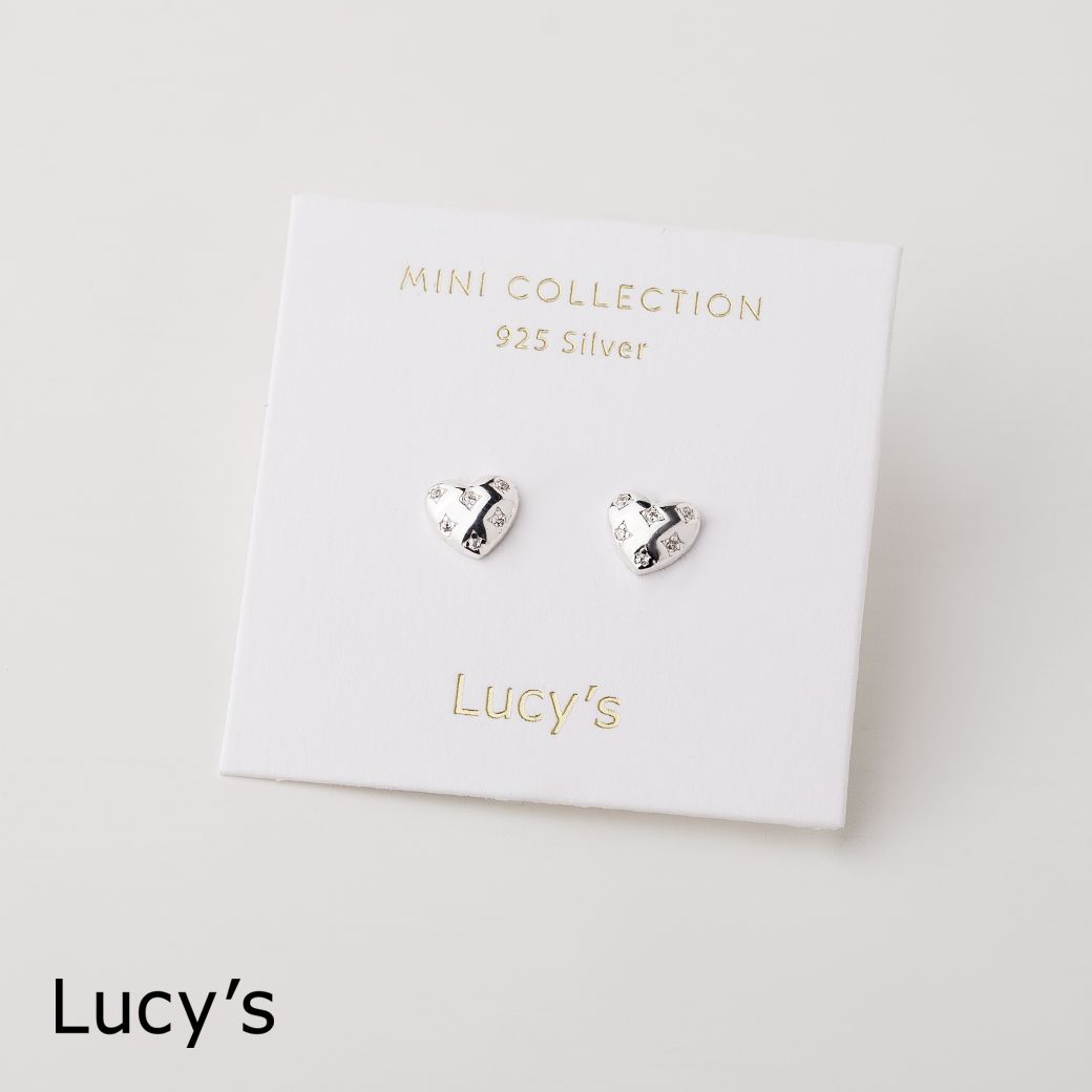 Lucy's 925純銀〔輕銀系列〕點鑽愛心 耳環 (111706)