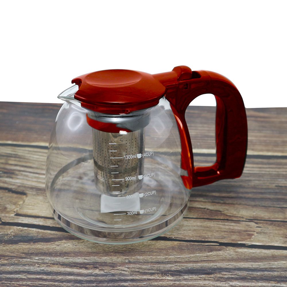 優得經典沖泡壺-1300ml-紅色-1入