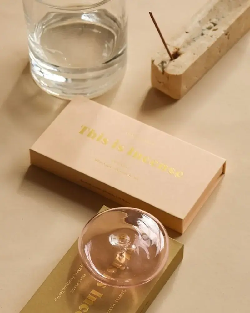 This is Incense Pinky 粉紅泡泡玻璃線香座