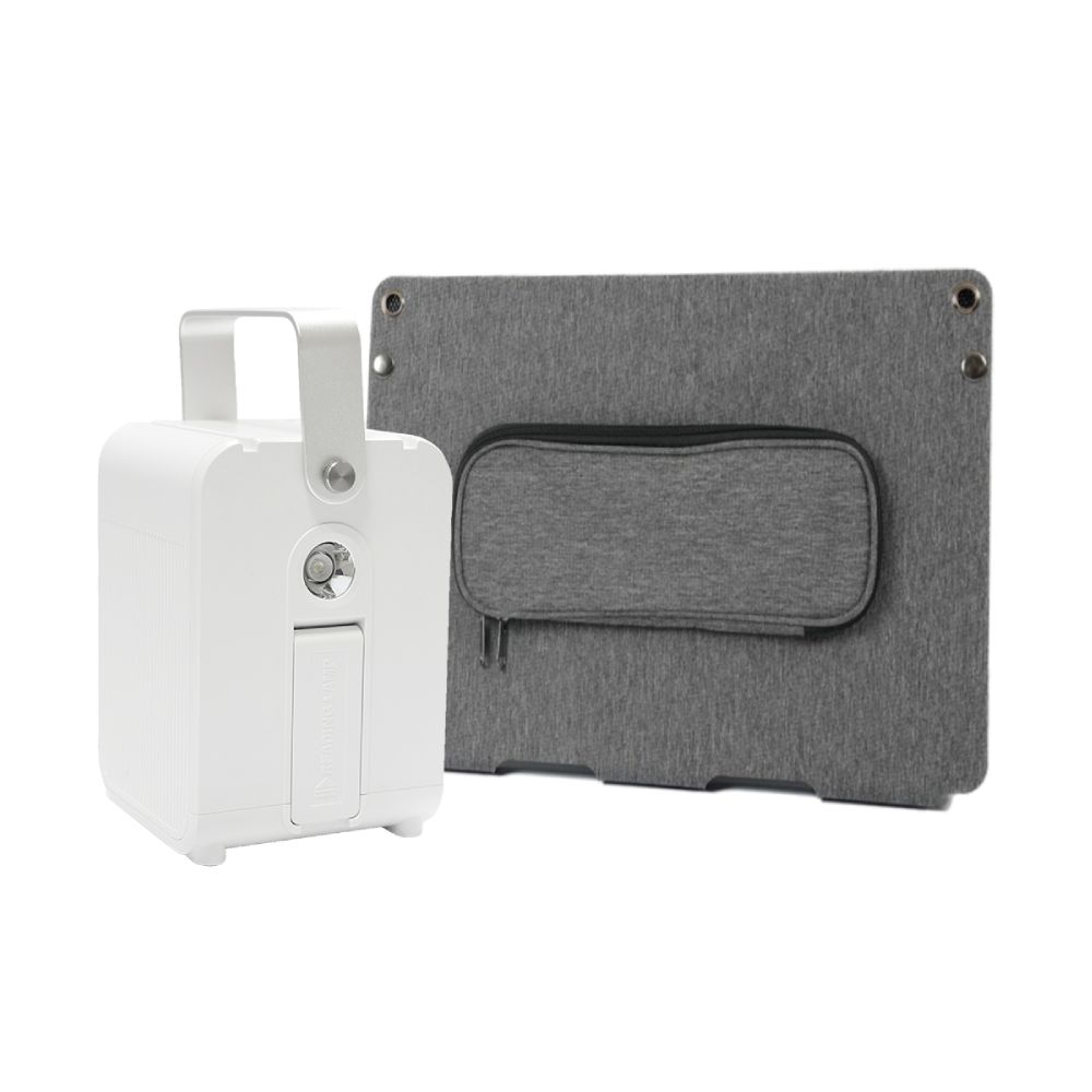 【Roommi】 65W太陽能電板+多功能行動電源供應器 小電寶 白色