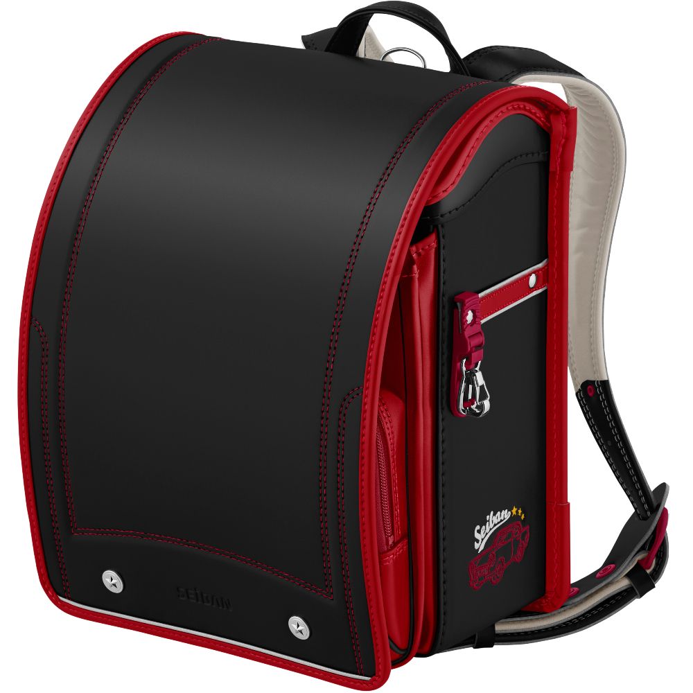 SEIBAN天使之翼海外輸出限定款書包/ 繽紛路/ 黑鑲紅