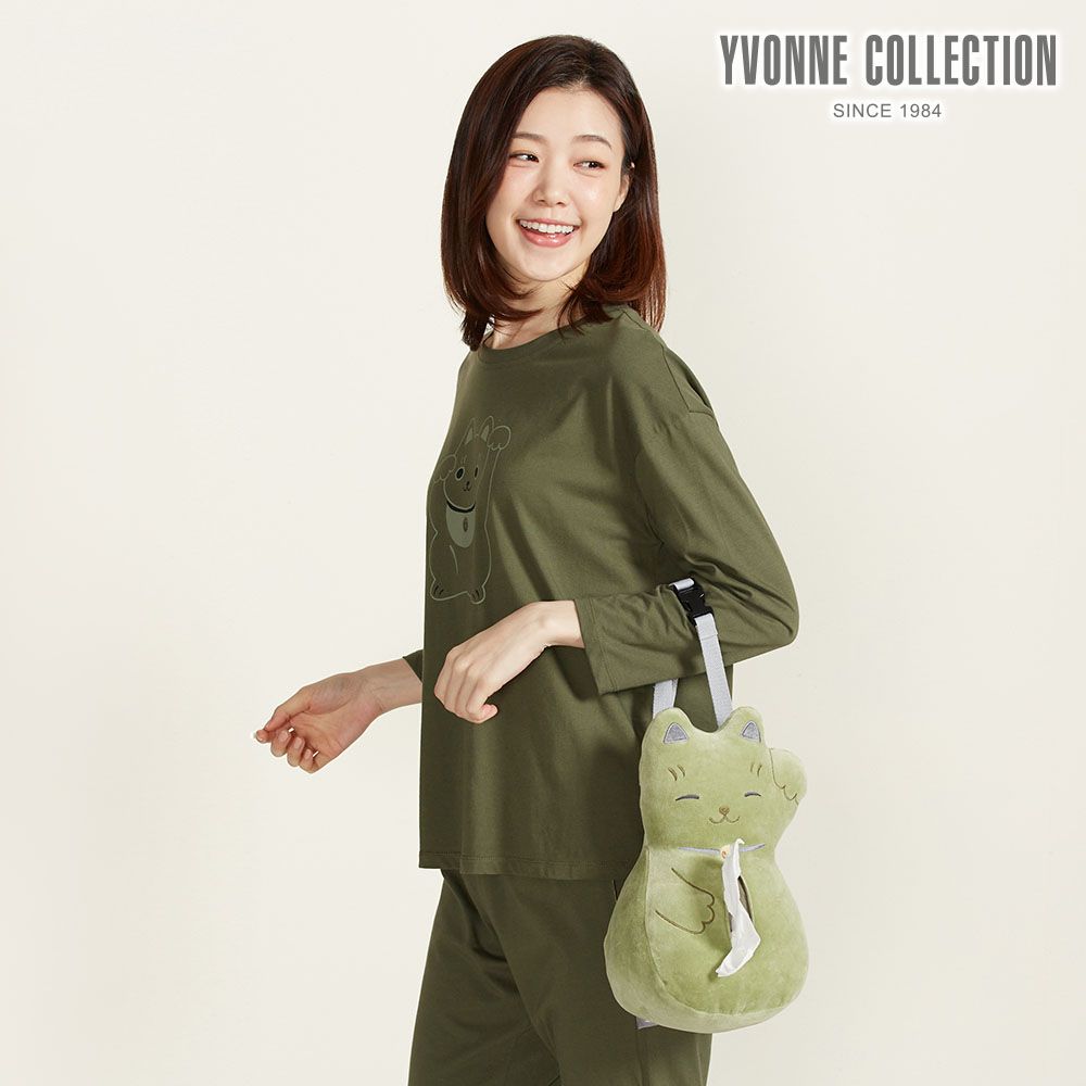 YVONNE COLLECTION招財貓車用面紙套-抹茶綠