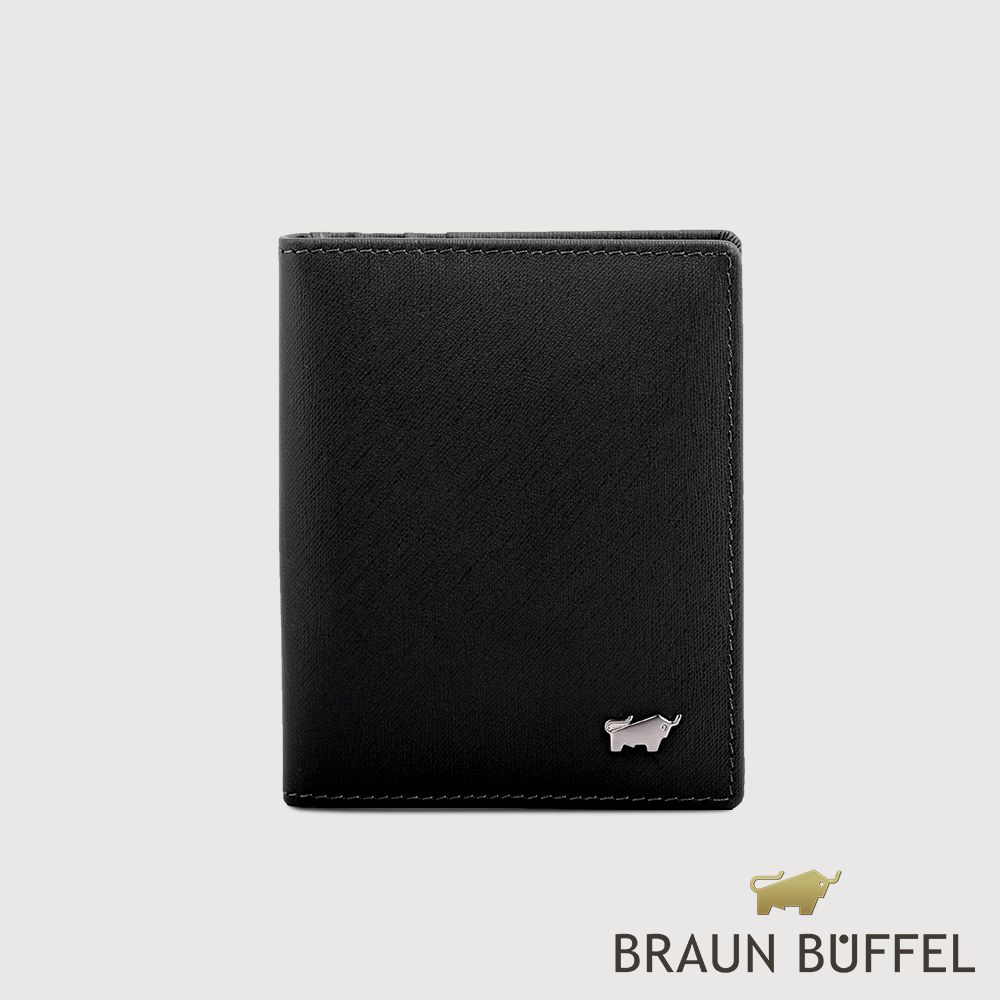 【BRAUN BUFFEL 德國小金牛】台灣總代理 HOMME-M 10卡名片夾-黑色/BF306-401-BK
