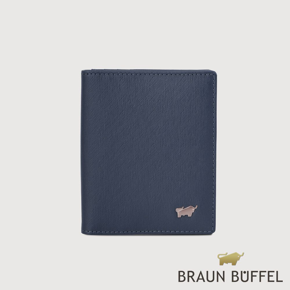【BRAUN BUFFEL 德國小金牛】台灣總代理 HOMME-M 10卡名片夾-深藍色/BF306-401-MAR