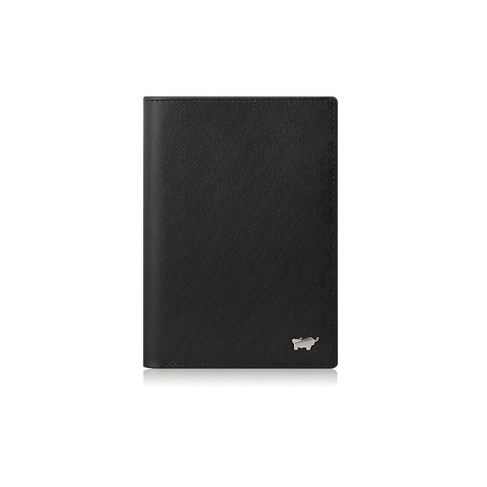 【BRAUN BUFFEL 德國小金牛】台灣總代理 HOMME-M 3卡護照夾-黯黑/BF306-500-BK