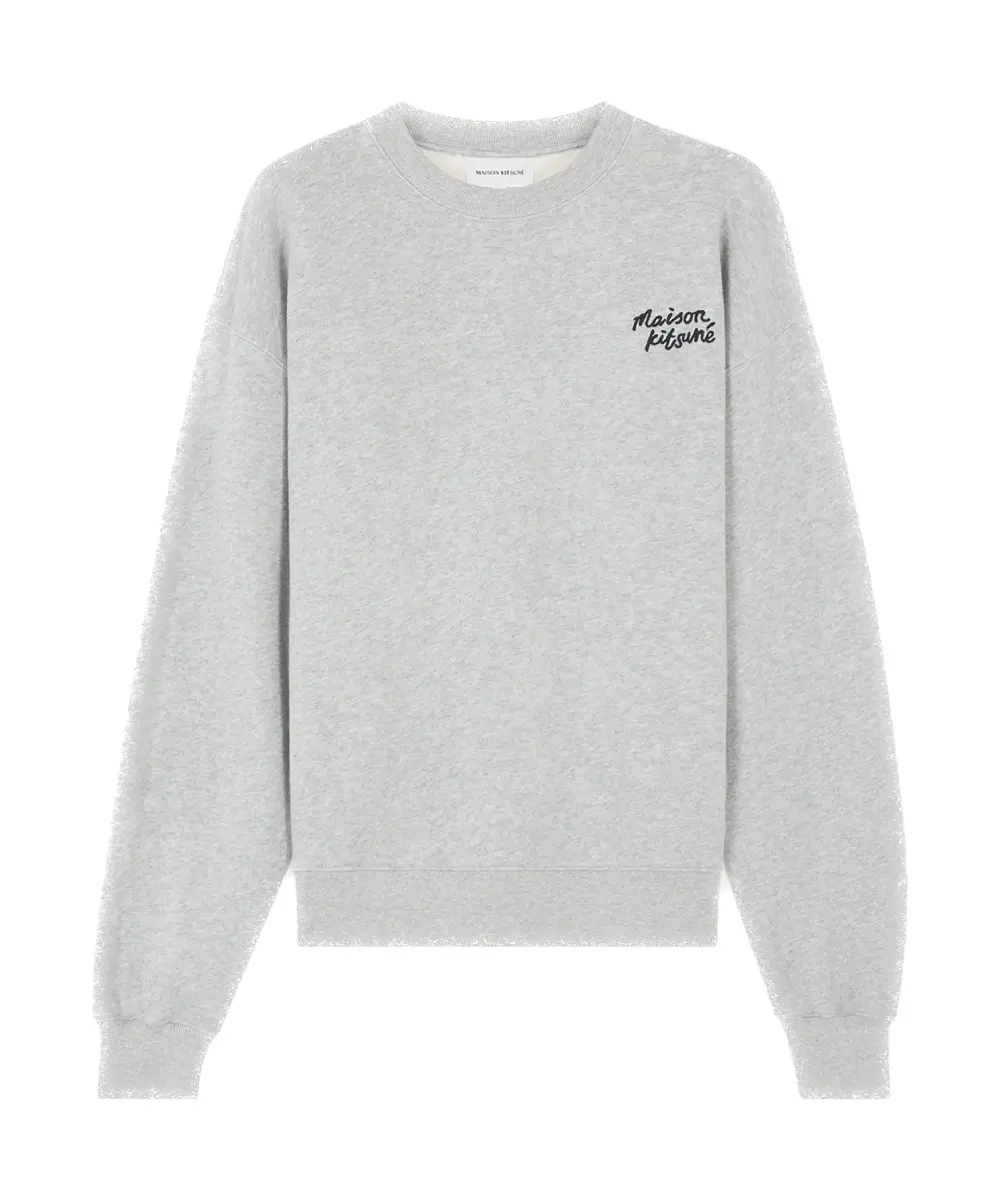 MAISON KITSUNÉ 北方雨滴灰手繪LOGO舒適衛衣_女/ L