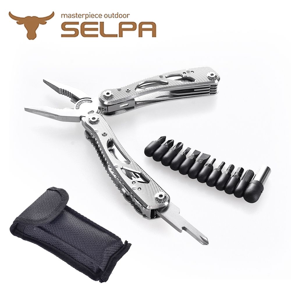 【韓國SELPA】精鋼鍛造 蒼狼萬用工具/鉗子/一字起子/開瓶器/錐子/指甲刀/瑞士刀(銀色)