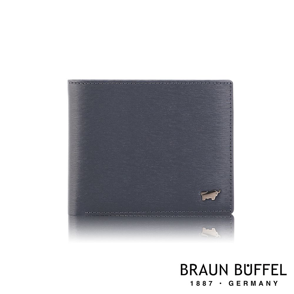 【BRAUN BUFFEL 德國小金牛】台灣總代理 波索 5卡透明窗皮夾(網路限定)-藍色/BF386-316-NY