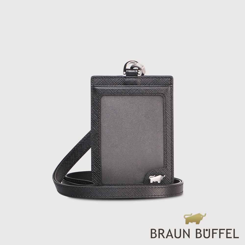 【BRAUN BUFFEL 德國小金牛】台灣總代理 尚恩A 證件夾-黑色/BF354-170-BK