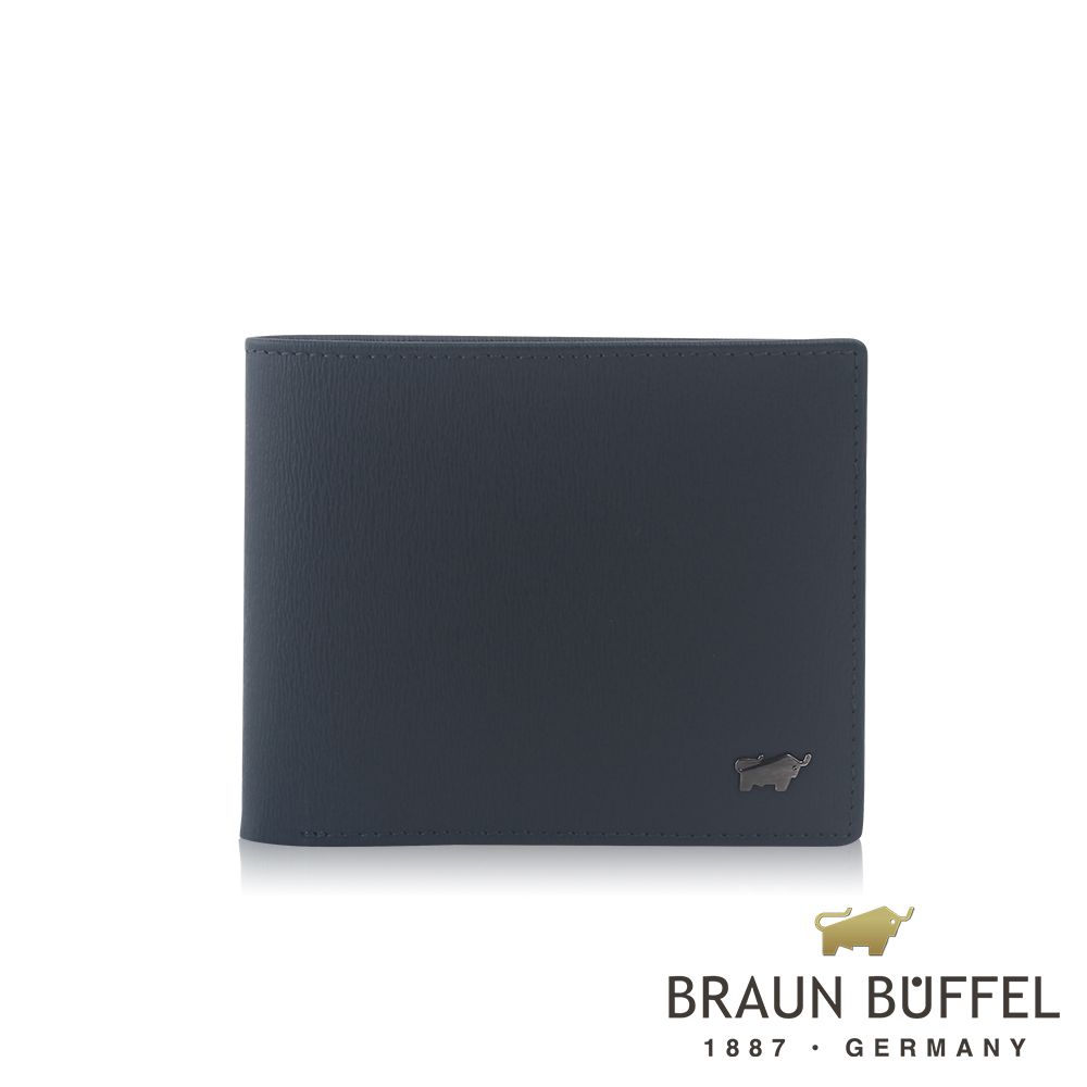 【BRAUN BUFFEL 德國小金牛】台灣總代理 默瑟-II 5卡透明窗皮夾 (網路限定)-印度藍/BF384-316-II