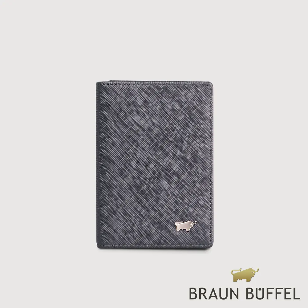 【BRAUN BUFFEL 德國小金牛】台灣總代理 尚恩A 4卡名片夾-藍色/BF354-402-NY
