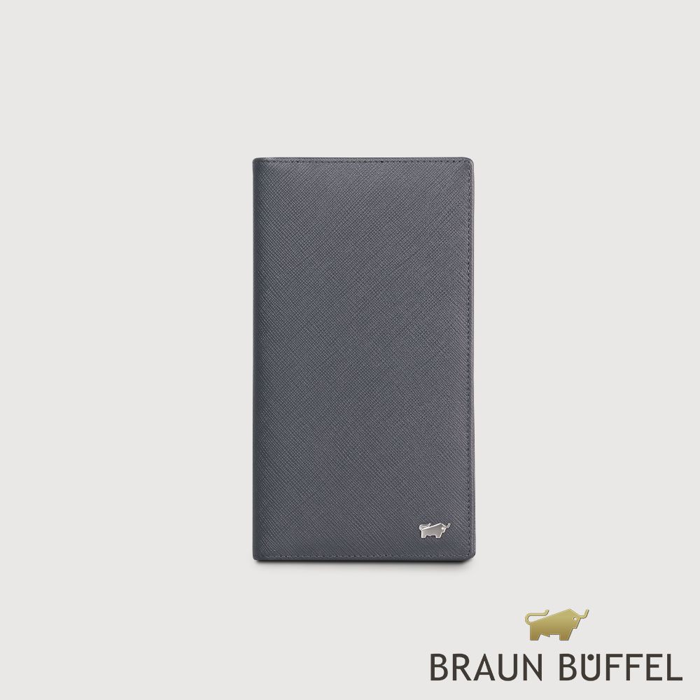 【BRAUN BUFFEL 德國小金牛】台灣總代理 尚恩A 17卡兩折長夾-藍色/BF354-631-NY