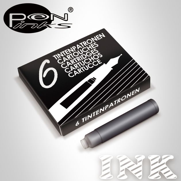 PEN-LINKS歐規鋼筆專用卡式墨水管/ 6入/ 黑