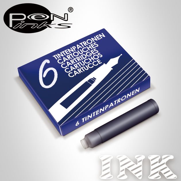 PEN-LINKS歐規鋼筆專用卡式墨水管/ 6入/ 藍