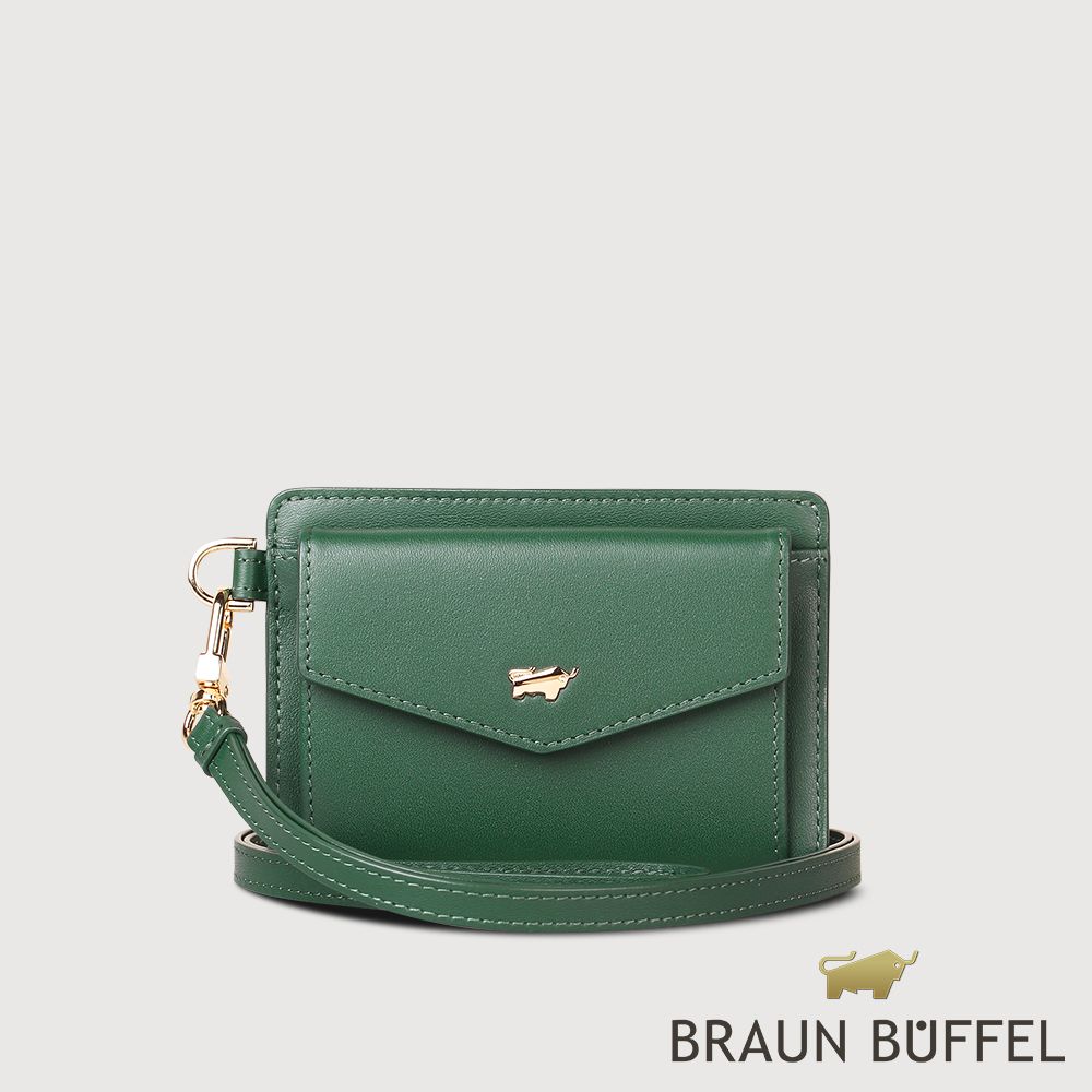 【BRAUN BUFFEL 德國小金牛】台灣總代理 城市-A 證件夾-常綠色/BF841-170-EG