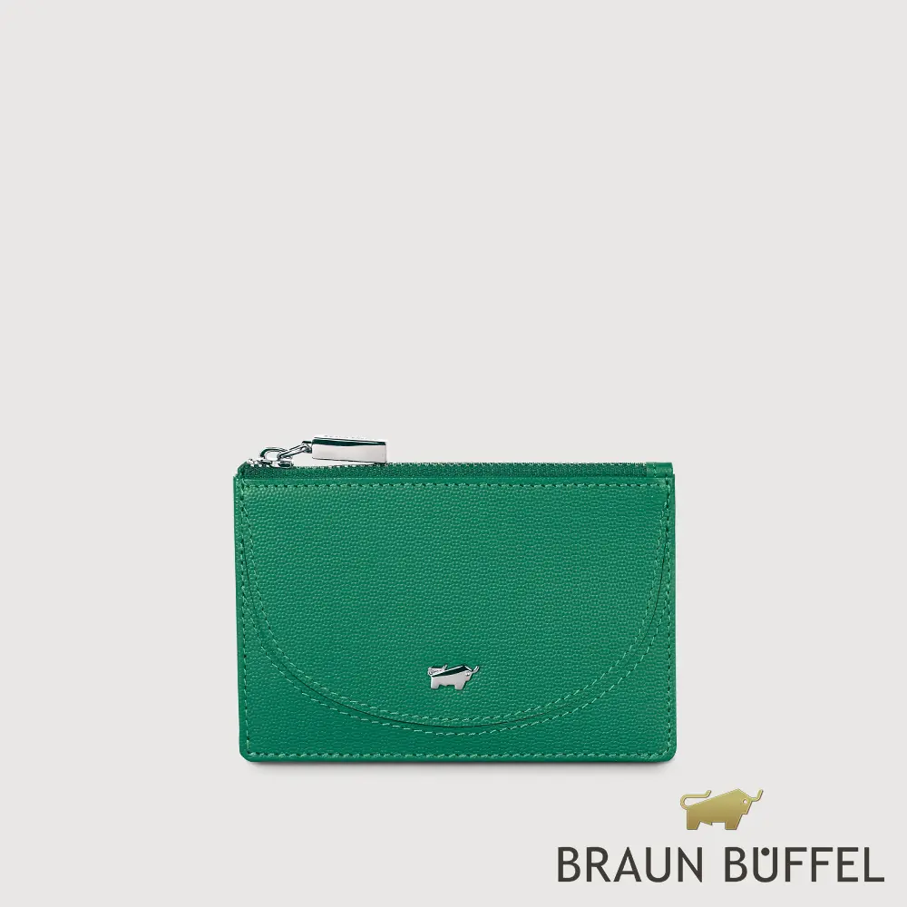【BRAUN BUFFEL 德國小金牛】台灣總代理 欣娜-A 零錢包-常綠色/BF842-163-EG