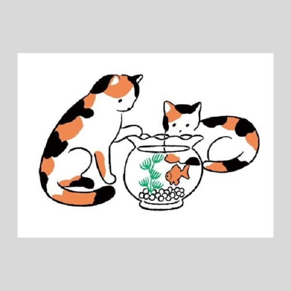 日本 tegami 萬用卡/ Oyasmur/ Calico Cat