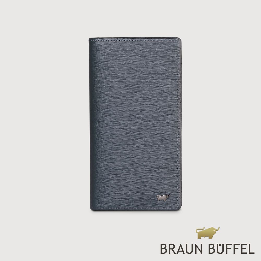 【BRAUN BUFFEL 德國小金牛】台灣總代理  瓦拉頓-TW 15卡兩折長夾-深藍色/BF537-301-MAR