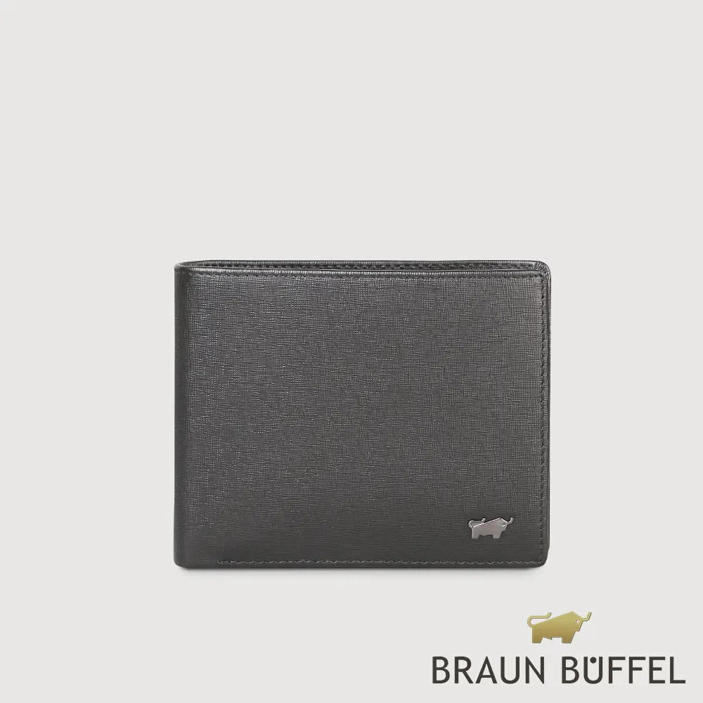 【BRAUN BUFFEL 德國小金牛】台灣總代理  瓦拉頓-TW 5卡透明窗皮夾-黑色/BF537-316-BK