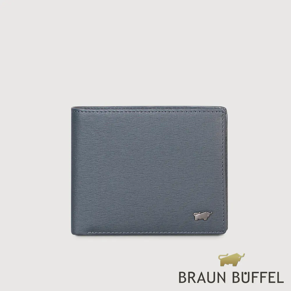 【BRAUN BUFFEL 德國小金牛】台灣總代理  瓦拉頓-TW 5卡透明窗皮夾-深藍色/BF537-316-MAR