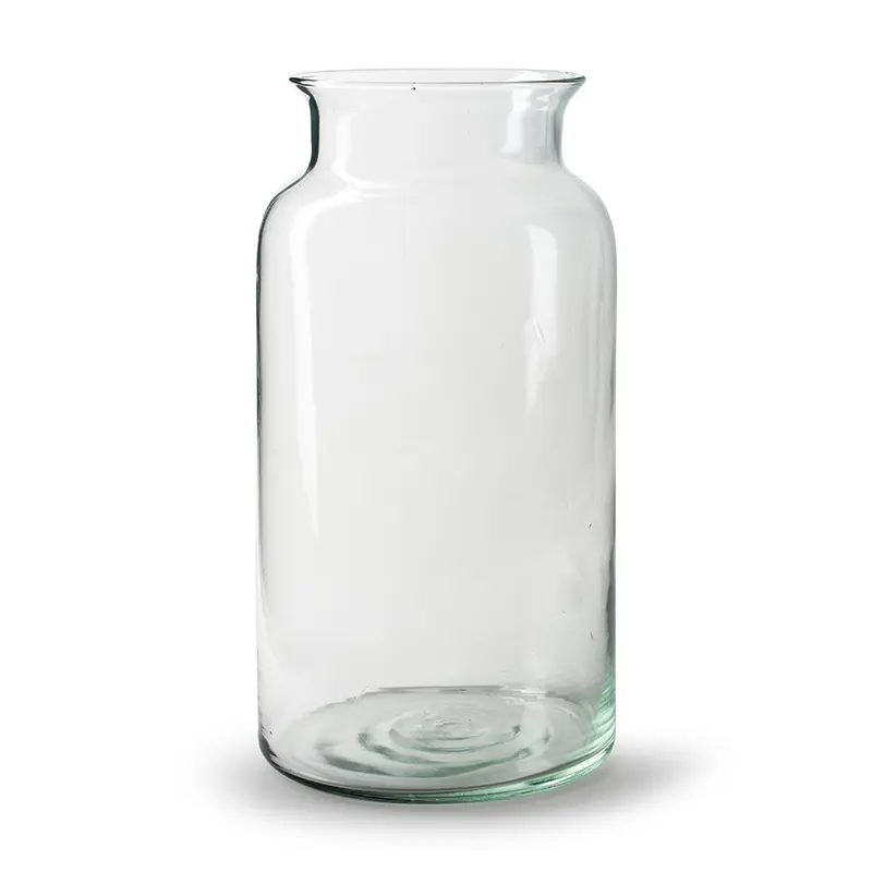 荷蘭Jodeco Glass玻璃花器/ Nobles大口徑寬瓶螺紋底/ 透明/ 高35 cm