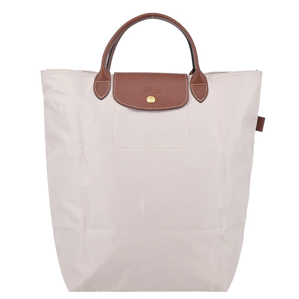 LONGCHAMP LE PLIAGE系列短把再生尼龍手提包(中/白紙)/平行輸入