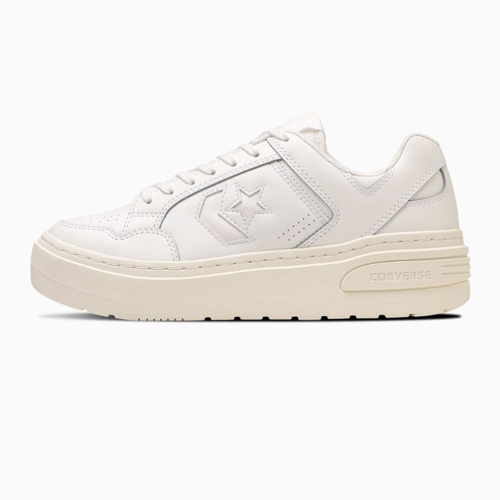 日本限定 Converse WEAPON PLTS OX 低筒 厚底 皮革 白色/ 23 cm