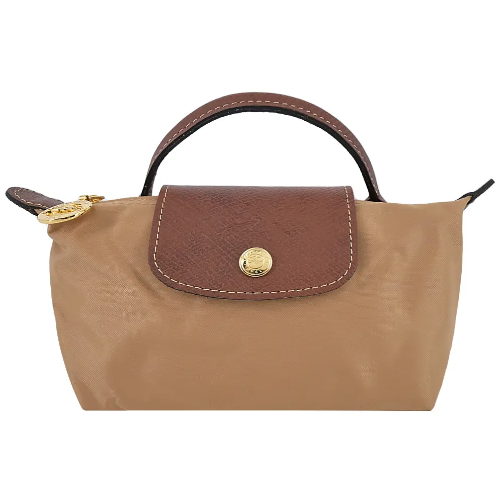 LONGCHAMP LE PLIAGE系列再生尼龍手提化妝包(小鹿棕)平行輸入