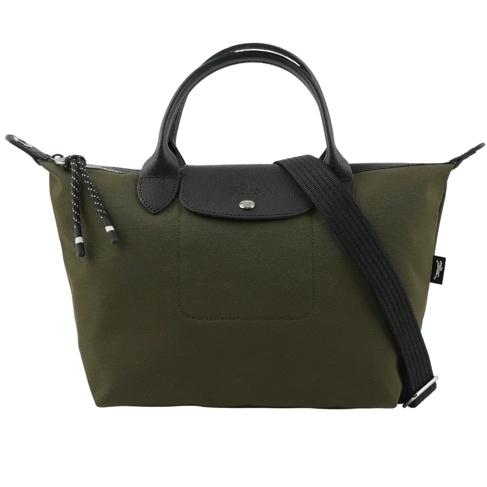 【LONGCHAMP】S號 LE PLIAGE ENERGY 再生帆布二用包(卡其綠)/ 平行輸入