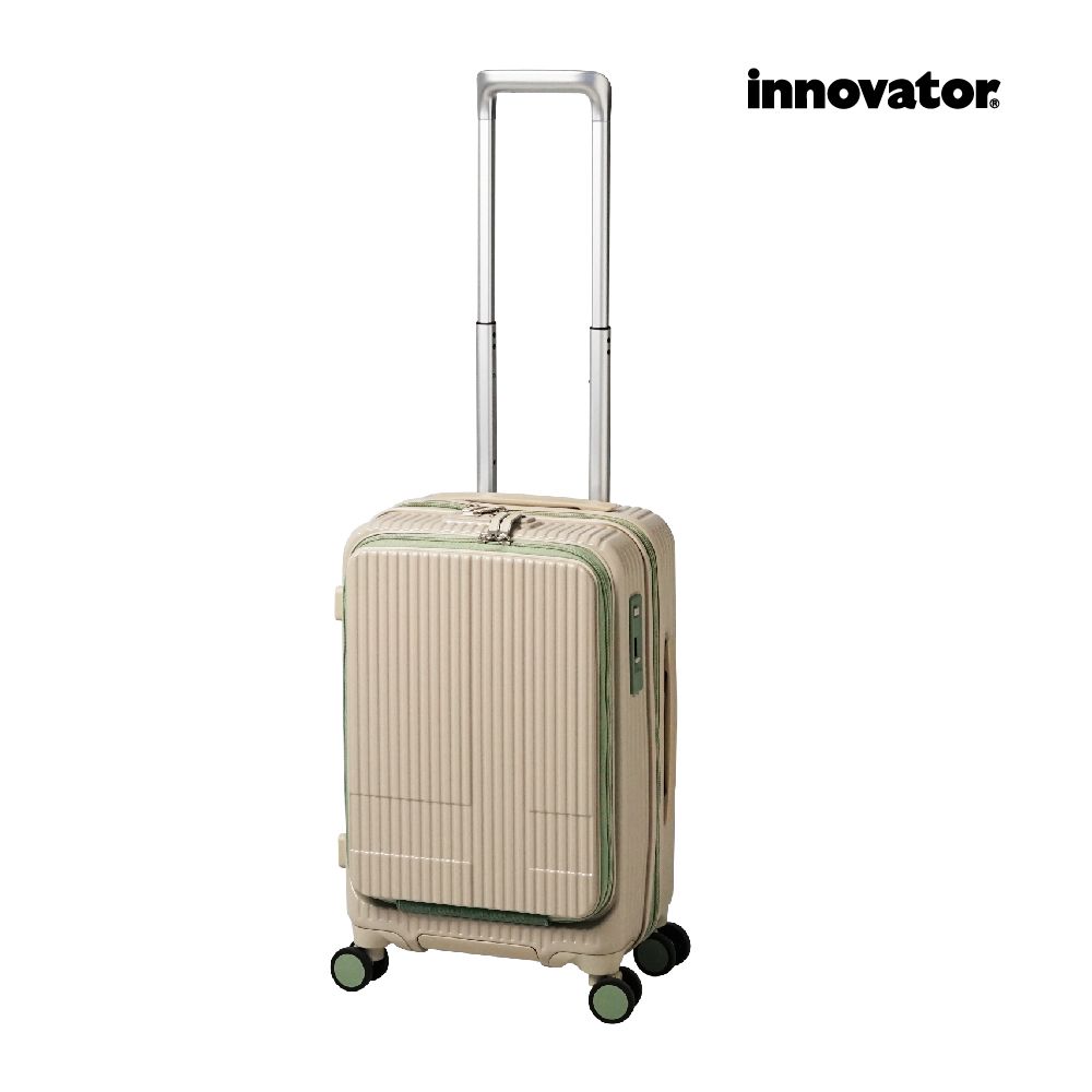 【Innovator】19吋 雙前開 剎車 防盜拉鍊拉桿箱/ 沙丘米色