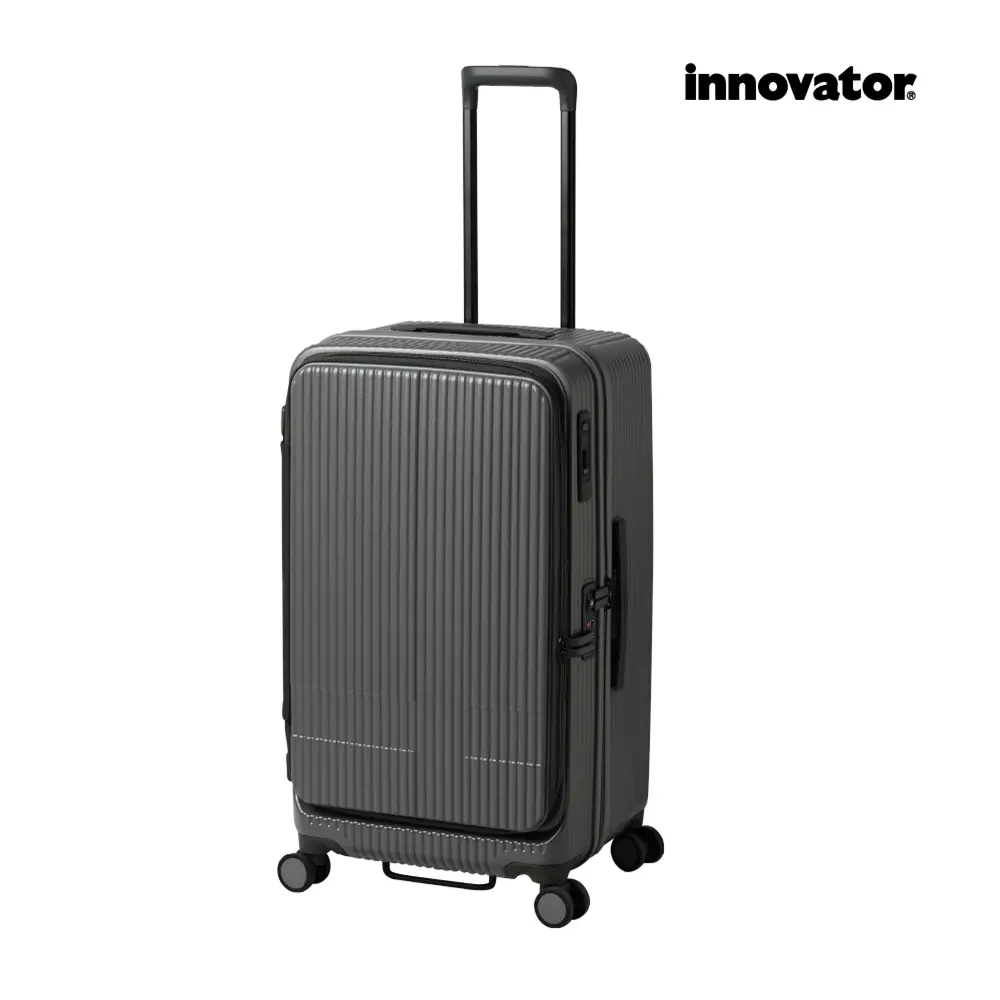【Innovator】26吋 雙前開 剎車 防盜拉鍊胖胖箱/ 鋼鐵灰