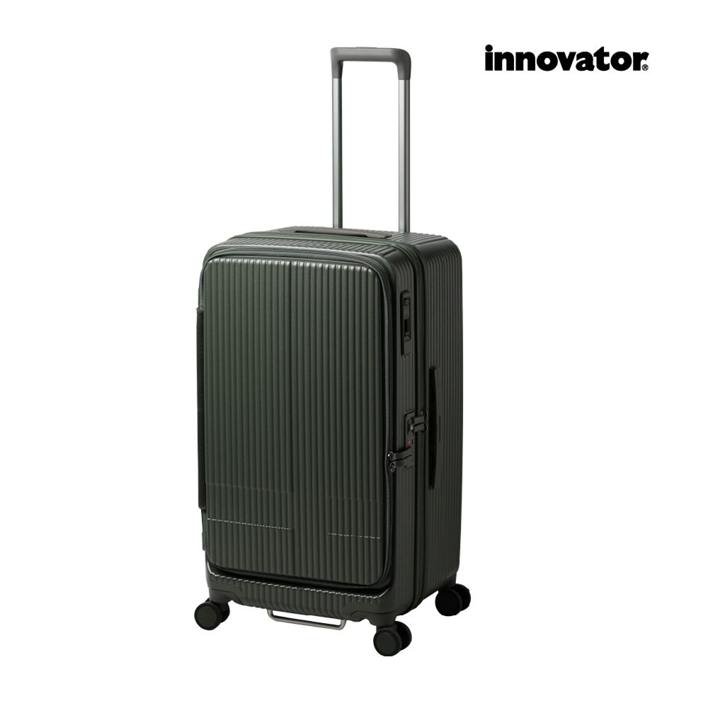 【Innovator】26吋 雙前開 剎車 防盜拉鍊胖胖箱/ 森林卡其色