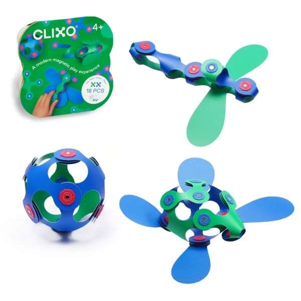 CLIXO創樂多磁力片基本組/ 藍綠色/ 18片