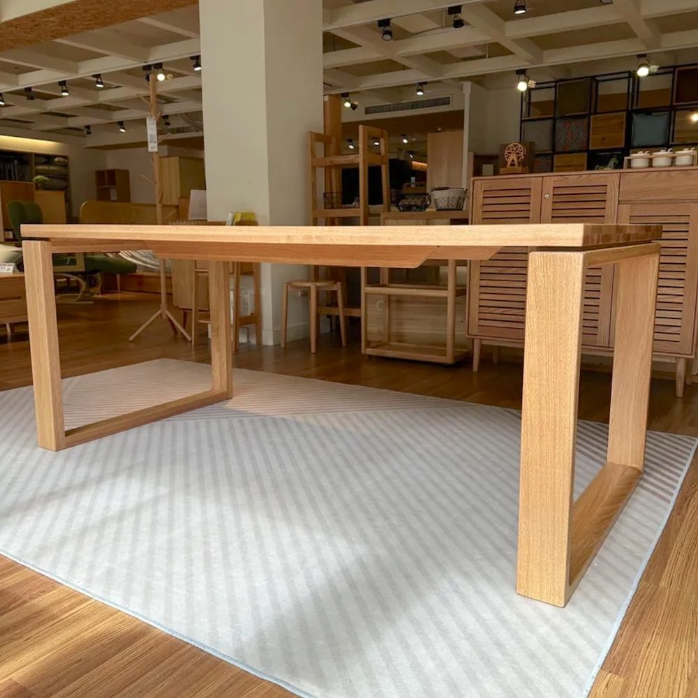 【橙家居・家具】/預購/禾沐系列2.2米D款實木餐桌 HM-L7116