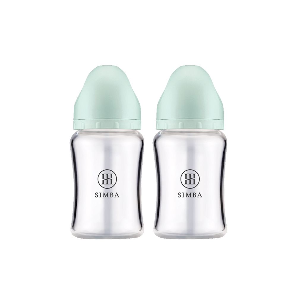 小獅王辛巴蘊蜜質金玻璃寬口防脹氣奶瓶/ 180ml/ 2支入/ 綠沐