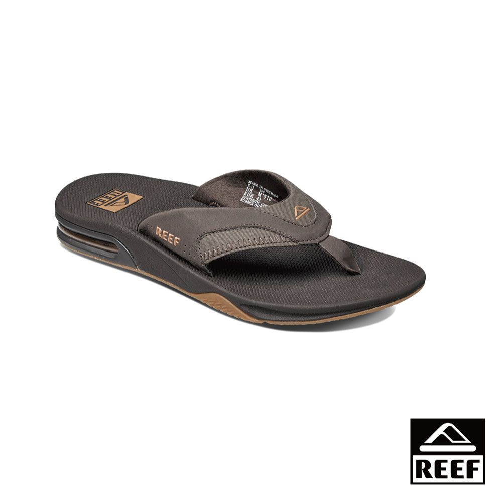 【REEF】FANNING系列 專利開瓶器氣墊夾腳拖涼鞋 男款 RF002026BGM/ US 7 (25CM)