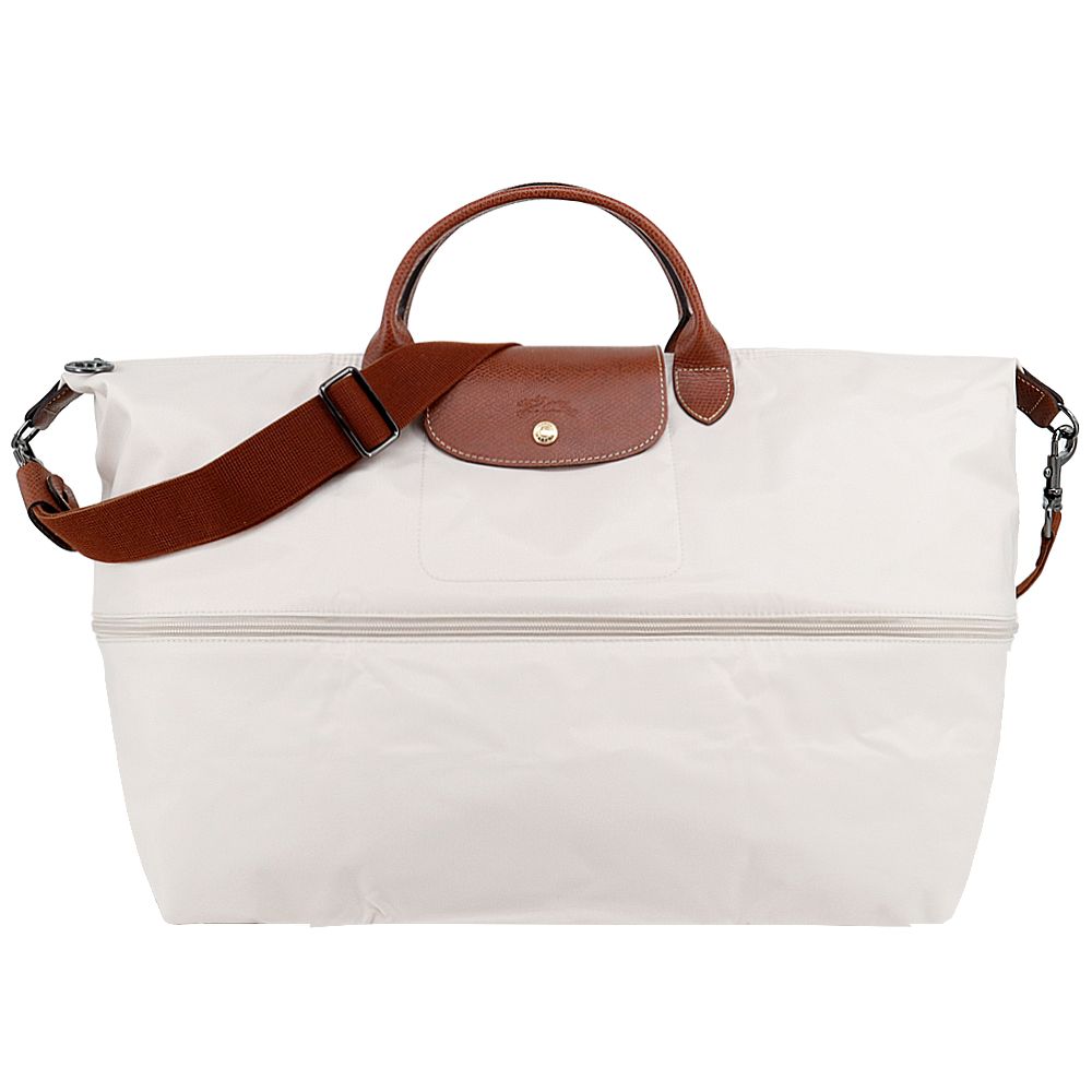 LONGCHAMP LE PLIAGE系列再生尼龍延展兩用旅行袋(白紙)/平行輸入